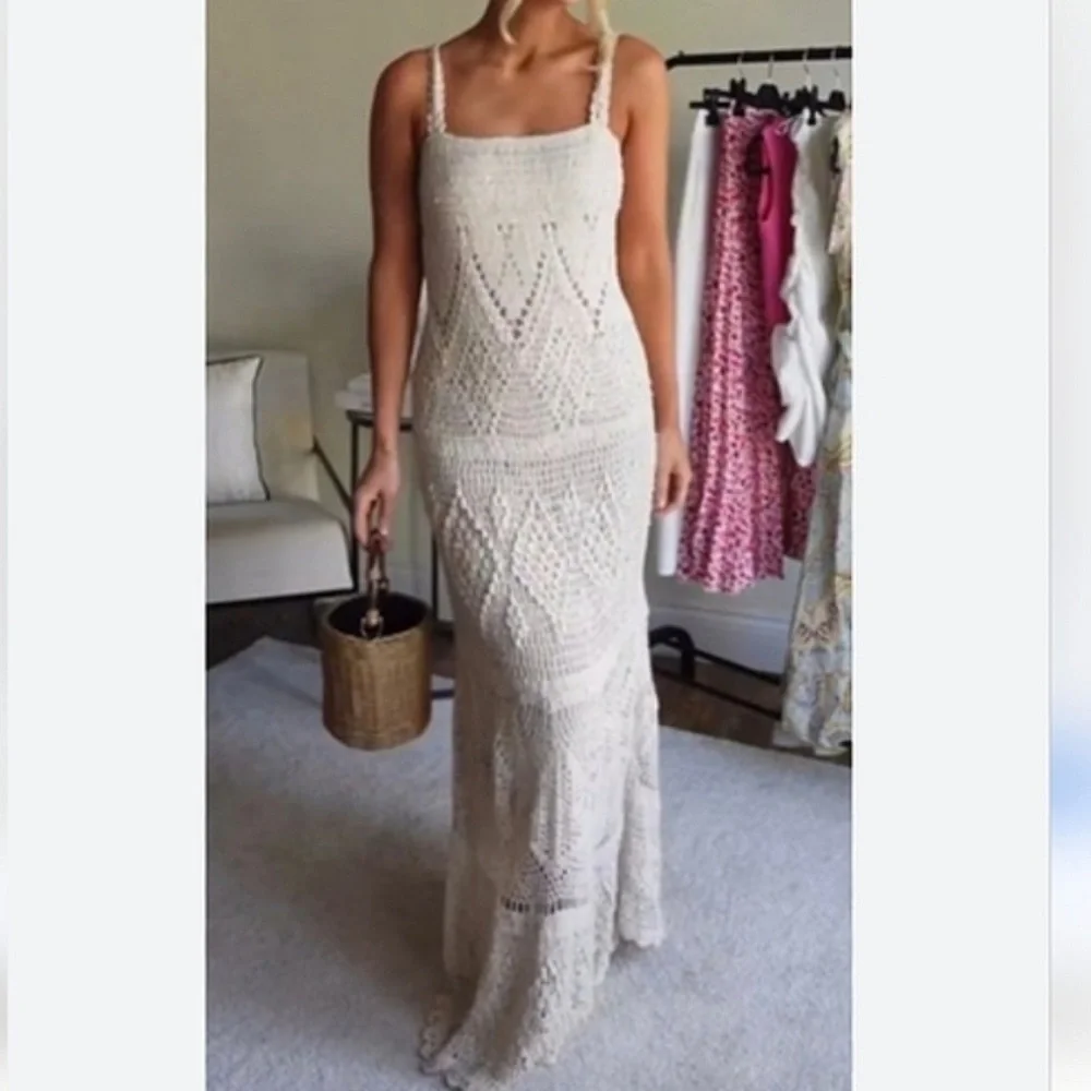 Zara limited edition sequin crochet knit maxi dress - Picture 4 of 12